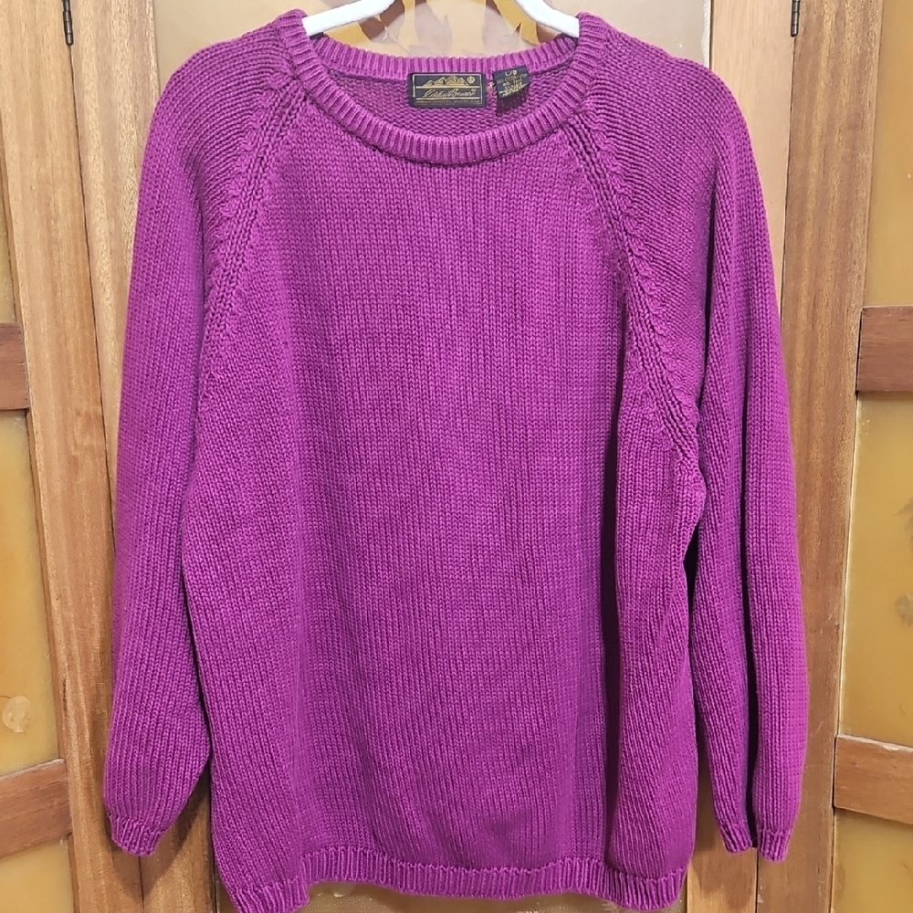 Vintage 90's Eddie Bauer Men's Crewneck Cotton Knit Sweater